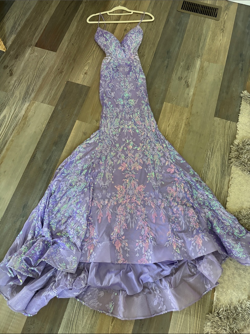 Lilac Floral Embroidered Elle Wilde Dress